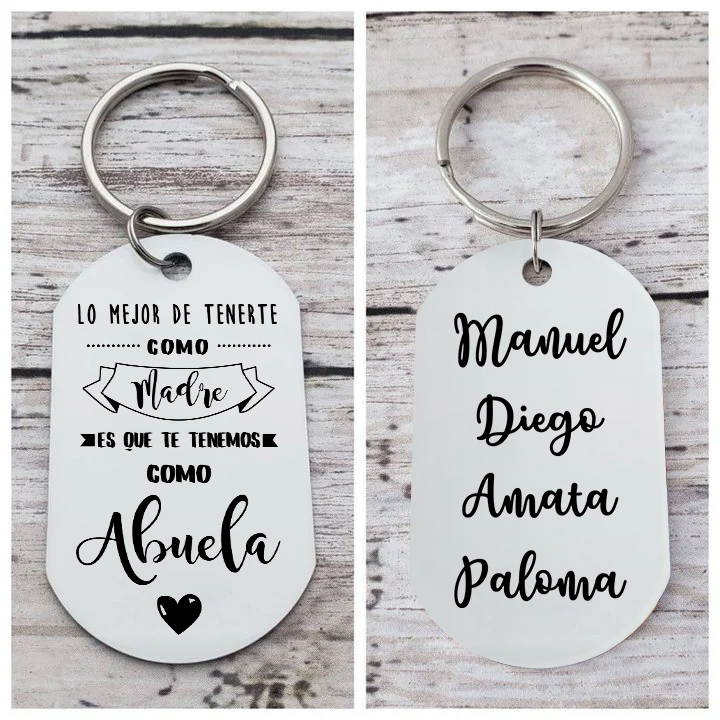 A mi abuela - Llavero 1-5 Nombres Personalizado LA MEJOR ABUELA-Jessemade ES