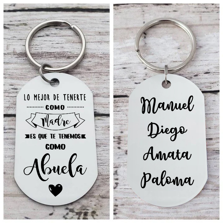 A mi abuela - Llavero 1-5 Nombres Personalizado LA MEJOR ABUELA-Jessemade ES