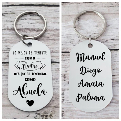A mi abuela - Llavero 1-5 Nombres Personalizado LA MEJOR ABUELA-Jessemade ES