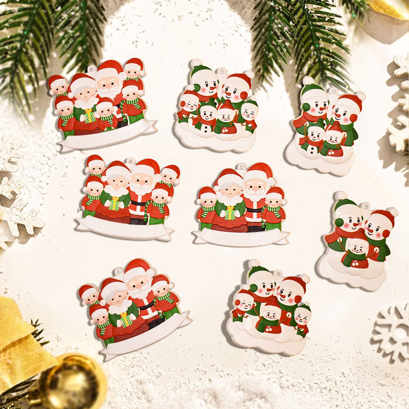 Navidad-Ornamento con muñecos de resina 7 nombres personalizados con texto adorno de árbol