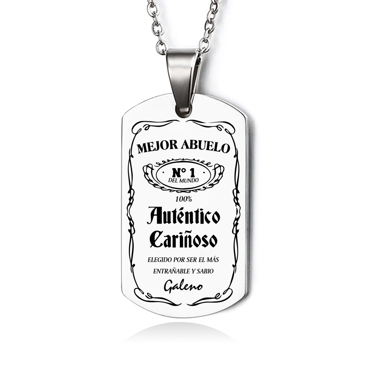 A MI ABUELO-Collar mejor abuelo de placa personalizada con 1 nombre-Jessemade ES