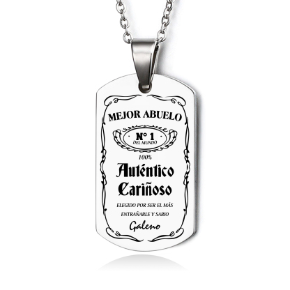 A MI ABUELO-Collar mejor abuelo de placa personalizada con 1 nombre-Jessemade ES