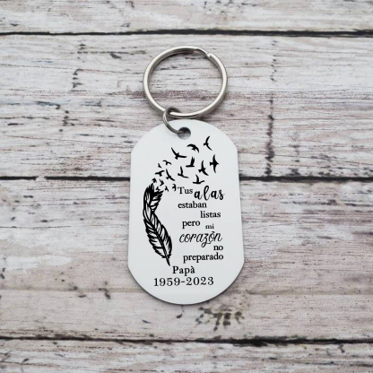 Llavero conmemorativo a un ser querido personalizado con nombre y año-Jessemade ES