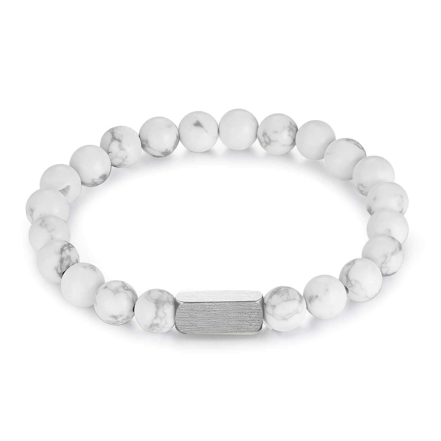 Pulsera de perlas personalizada con nombre y fecha para hombre-Jessemade ES