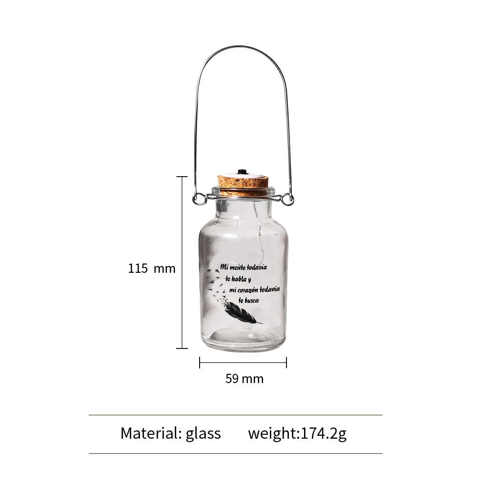 Botella de Lámpara Conmemorativa con texto a ser querido-Jessemade ES