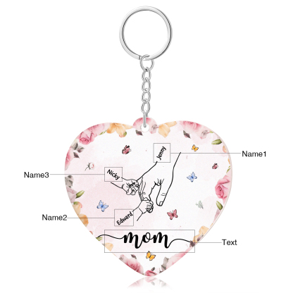 A mi mamá/abuela - Llavero/Colgante 3-9 Nombres y 1 Texto Personalizados de Acrílico