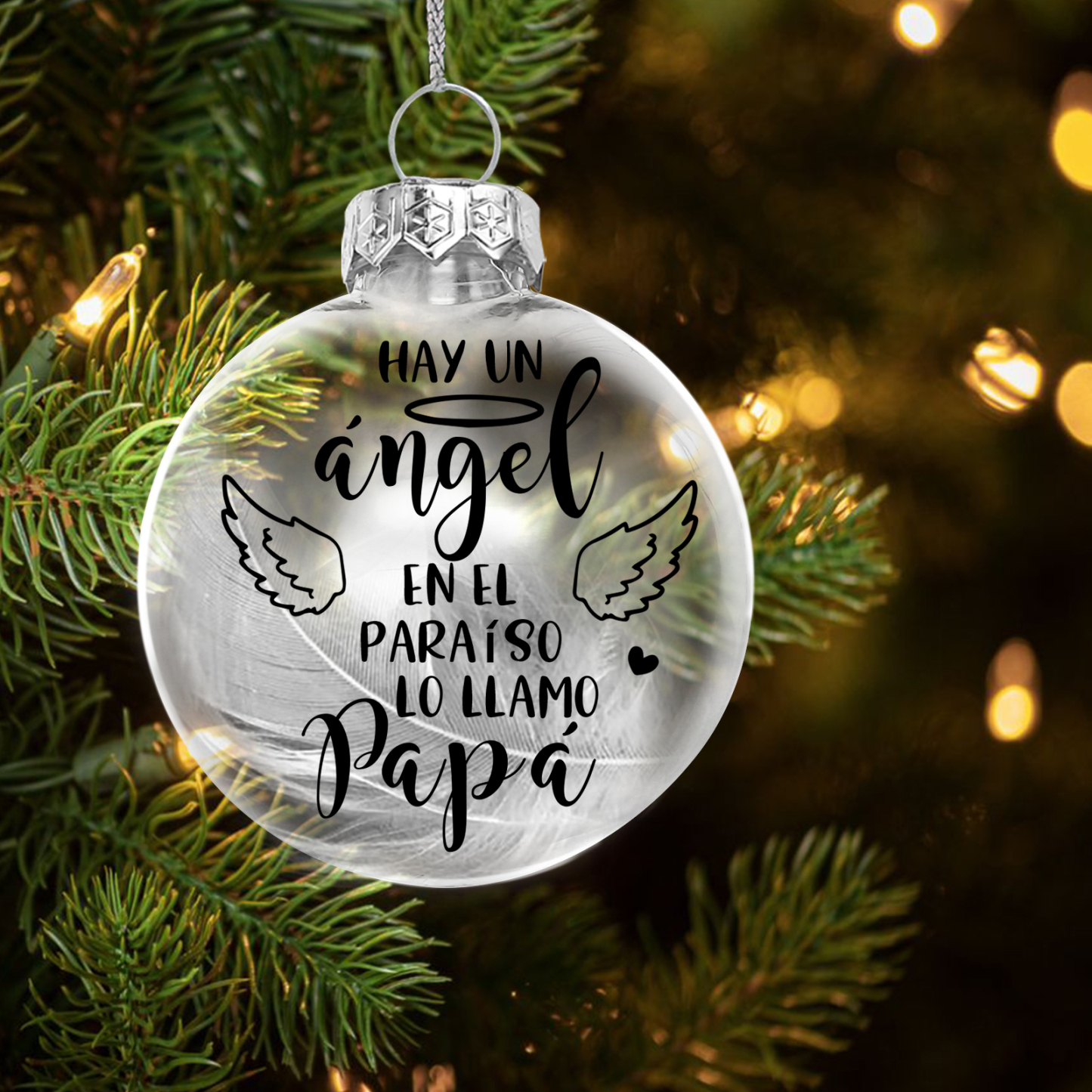 Bola navideña conmemorativa Adorno de Navidad 1 nombre personalizado con pluma -Jessemade ES