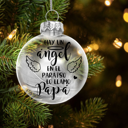 Bola navideña conmemorativa Adorno de Navidad 1 nombre personalizado con pluma -Jessemade ES