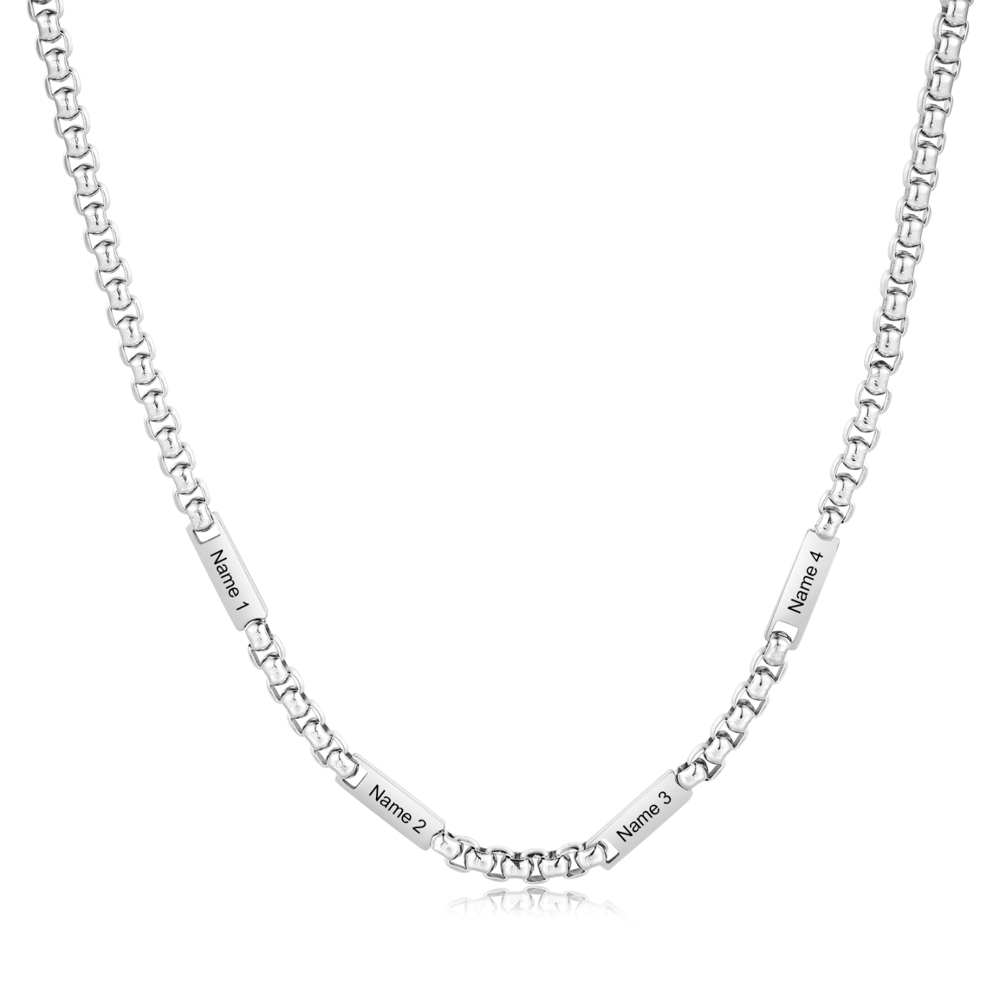 Collar de cadena personalizado con 1-5 nombres para hombre