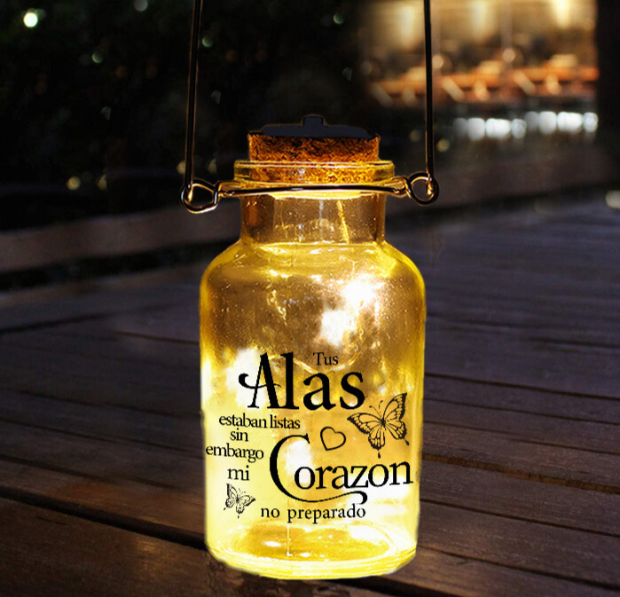 Botella de Lámpara Conmemorativa con texto a ser querido-Jessemade ES