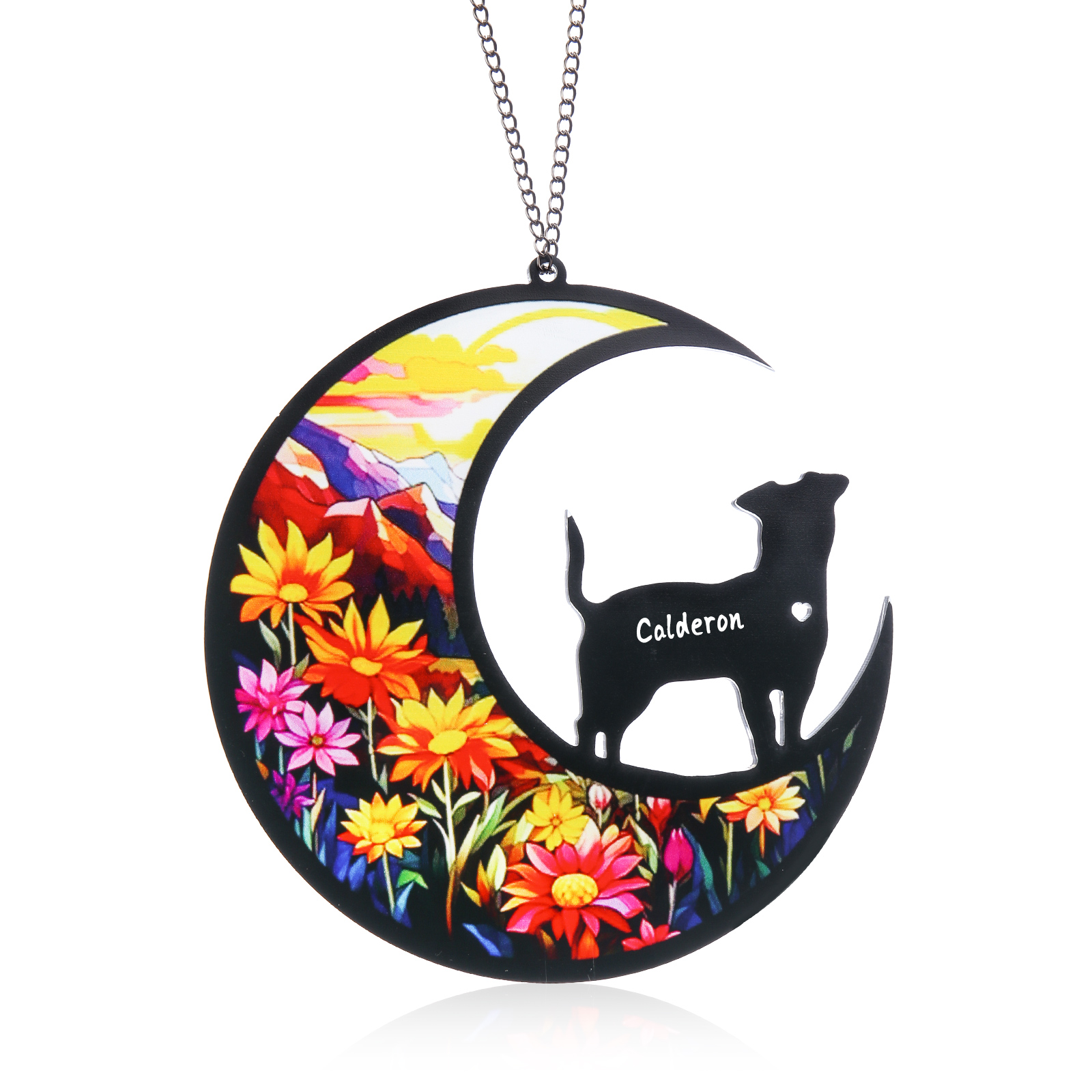Navidad-Silueta de Perro o Gato Ornamento Navideño 1 nombre personalizado