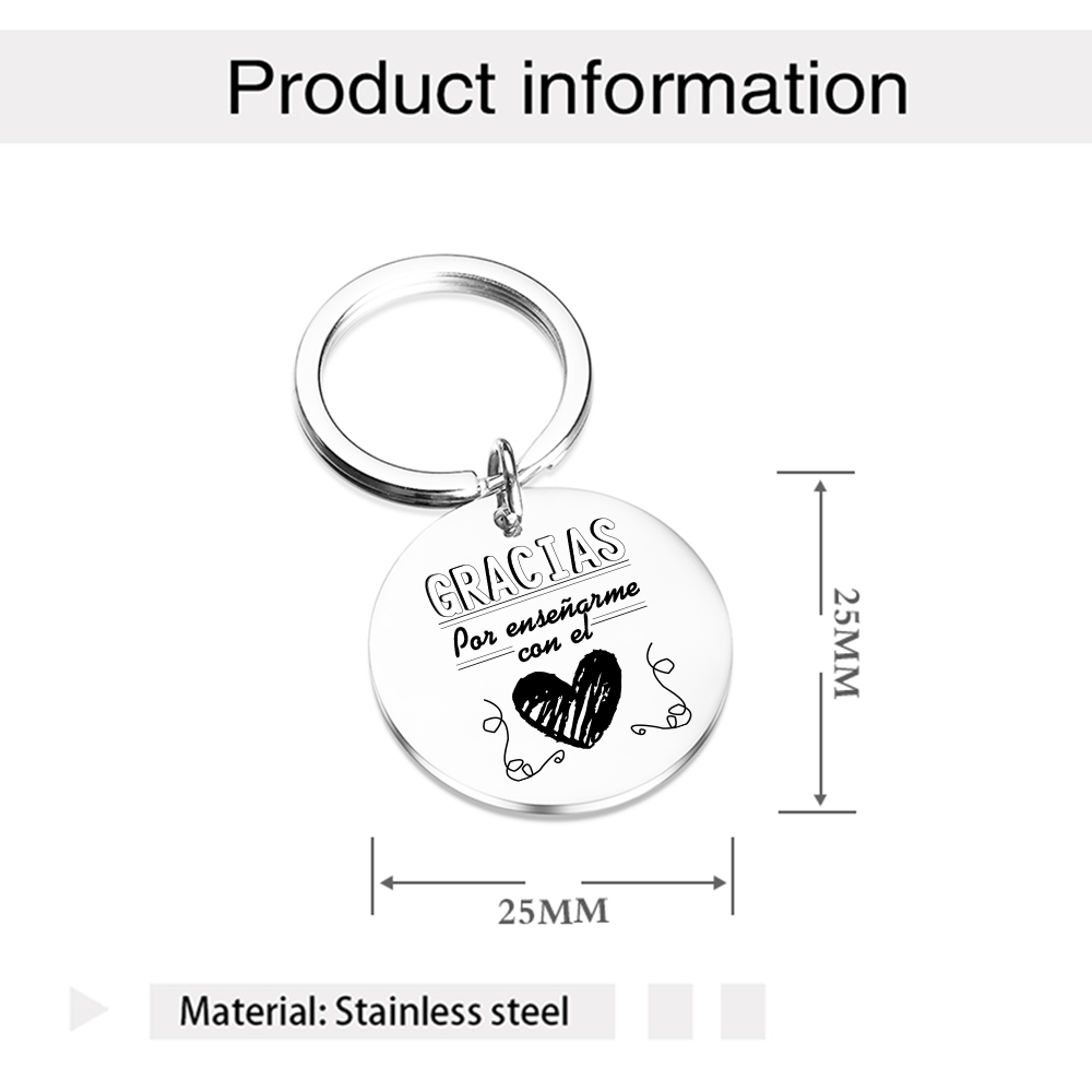 Llavero a profe gracias por enseñarme con el corazón -Jessemade ES