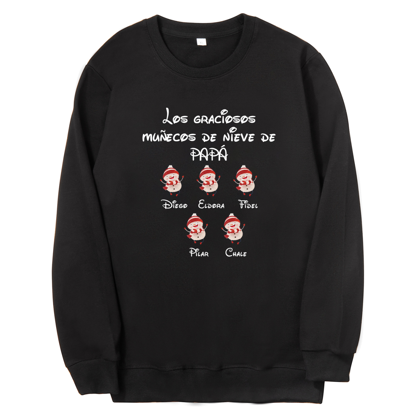 Familia-Sudadera "Muñecos de nieve" 6 nombres personalizados-Jessemade ES