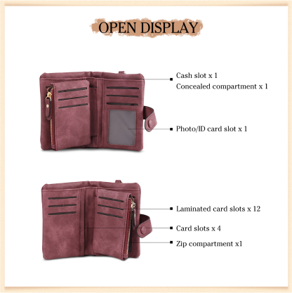 Cartera, billetera con 2 nombres y 1 foto personalizados mano con manito monedero clásico para mujer-Jessemade ES