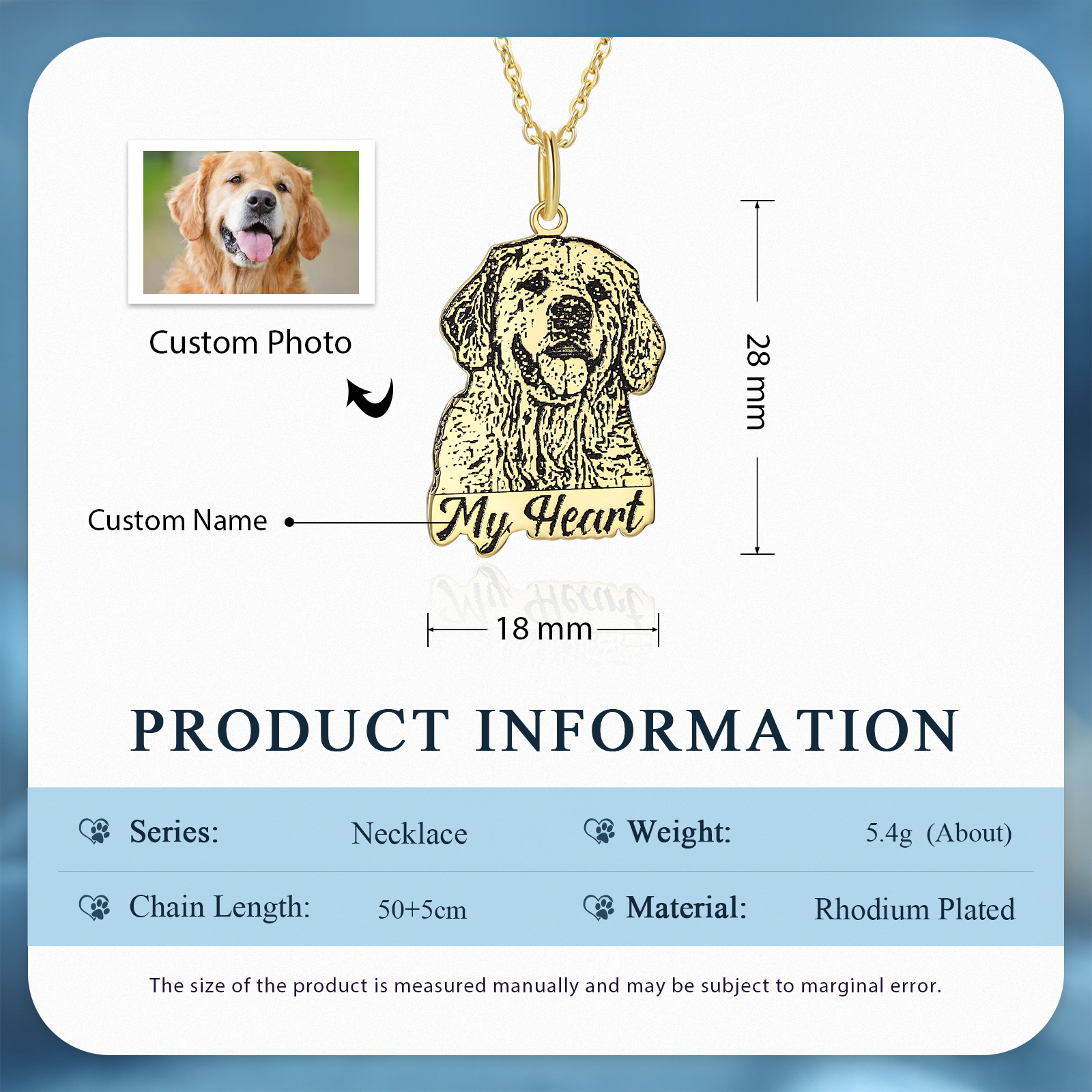 Collar de mascota con 1 foto personalizada-Jessemade ES