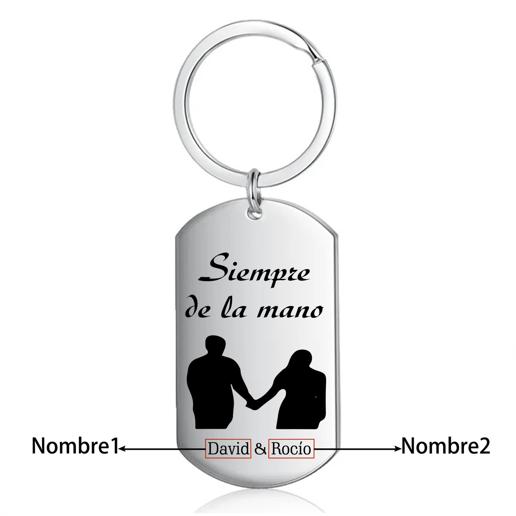 Llavero personalizado con 2 nombres para pareja-Jessemade ES