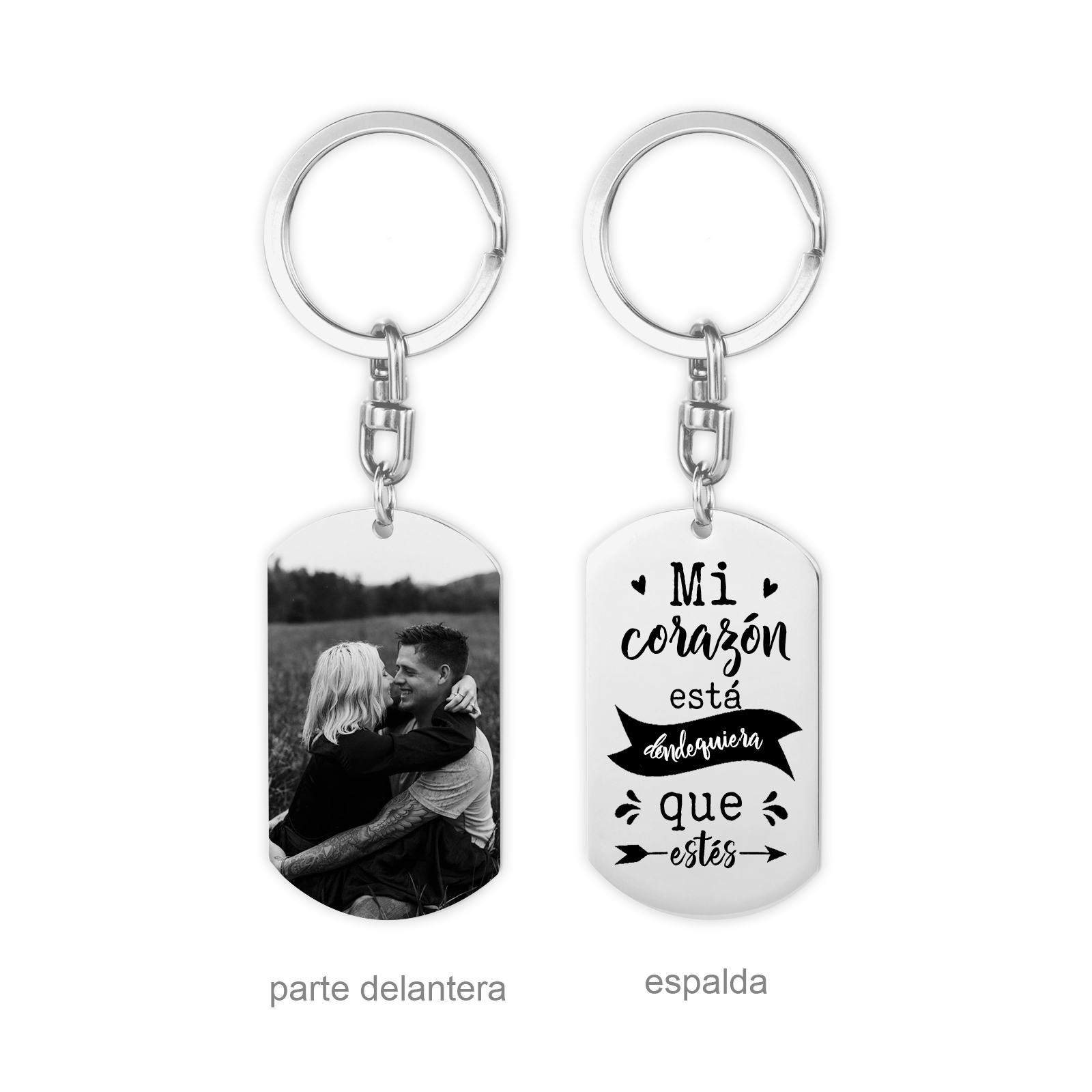 Llavero para pareja personalizado con 1 foto -Jessemade ES