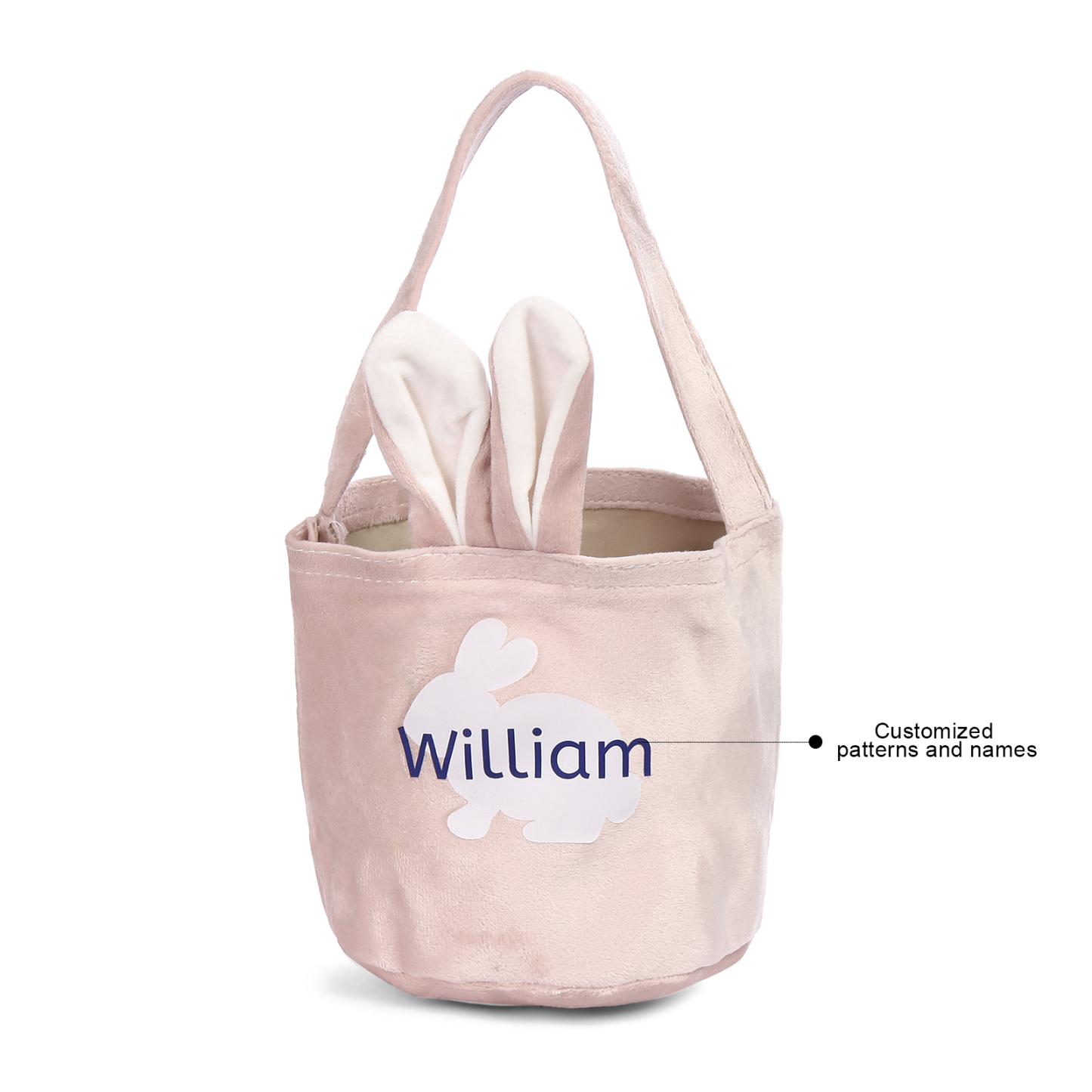 Pascua-Bolsa de conejo con 1 nombre personalizado-Jessemade ES