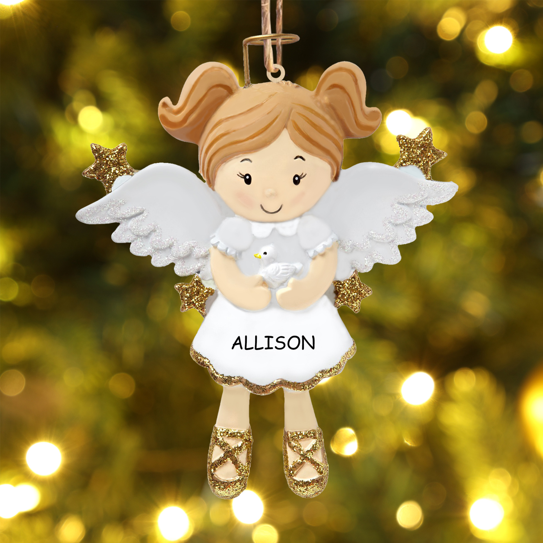 Navidad-Bebé Ornamento Navideño 1 nombre y año personalizados Mi Angelito