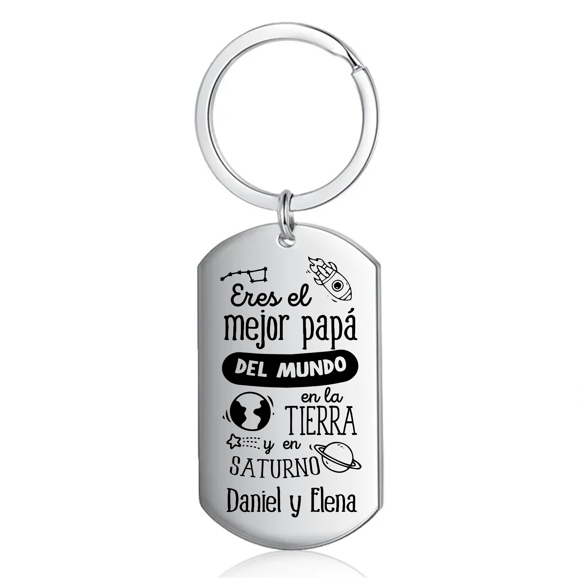 A mi papá-Llavero Personalizado EL MEJOR PAPÁ 1 Texto -Jessemade ES