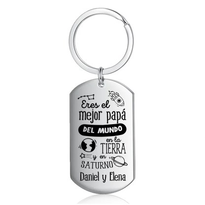 A mi papá-Llavero Personalizado EL MEJOR PAPÁ 1 Texto -Jessemade ES