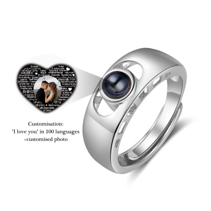 Anillo con proyección de foto anillo ajustable-Jessemade ES