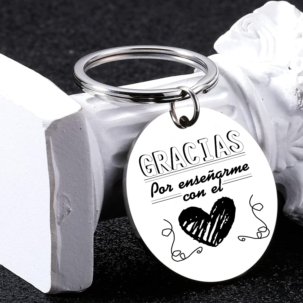 Llavero a profe gracias por enseñarme con el corazón -Jessemade ES
