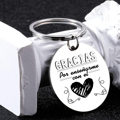 Llavero a profe gracias por enseñarme con el corazón -Jessemade ES