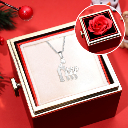 Collar con colgante de madre y tres hijos/hijas amor entre mamá y niños -Jessemade ES