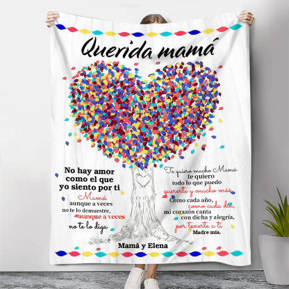 A mi mamá-Manta de buen calidad con frase amoroso y personalizada con 1 texto-Jessemade ES