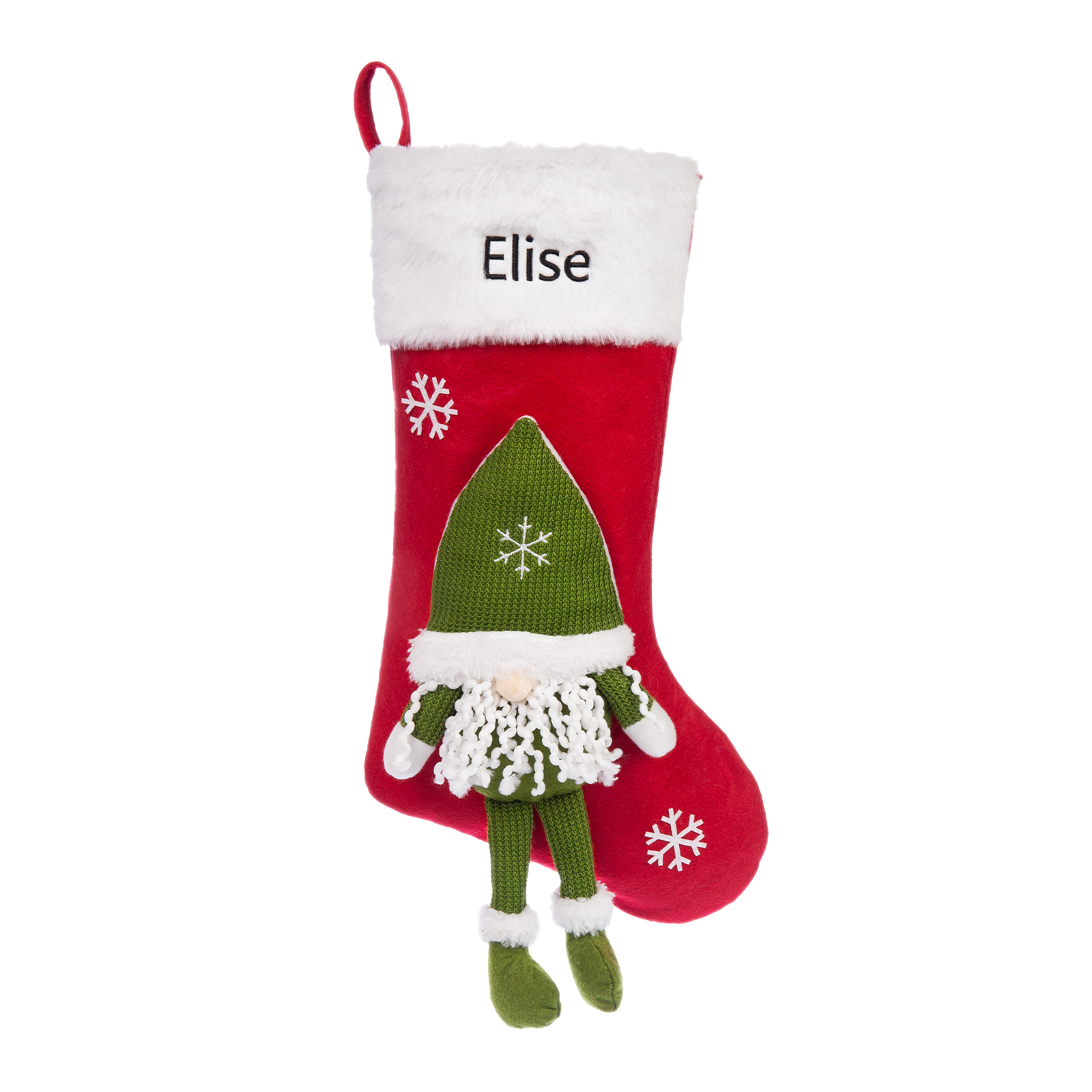 Adornos de medias navideñas con muñeco de genio Bolsa de regalo 1 Nombre personalizado-Jessemade ES