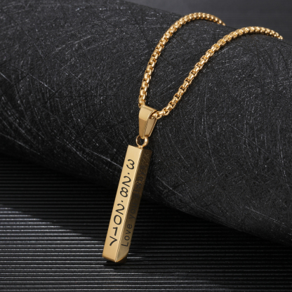 Collar Barra Vertical 4 Textos Personalizados-Jessemade ES
