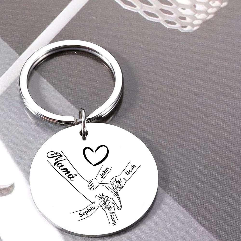 A mi mamá-Llavero 1-6 Nombres Personalizados MANOS COGIDAS-Jessemade ES