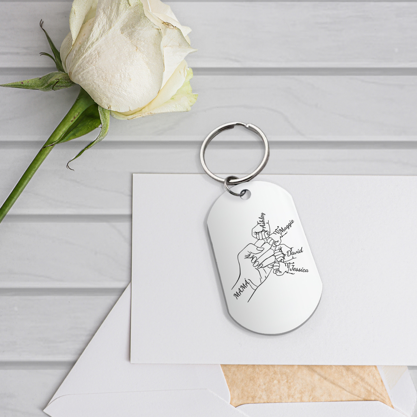 A mi mamá-Llavero 1-4 Nombres Personalizados "PUÑO CON PUÑO"-Jessemade ES