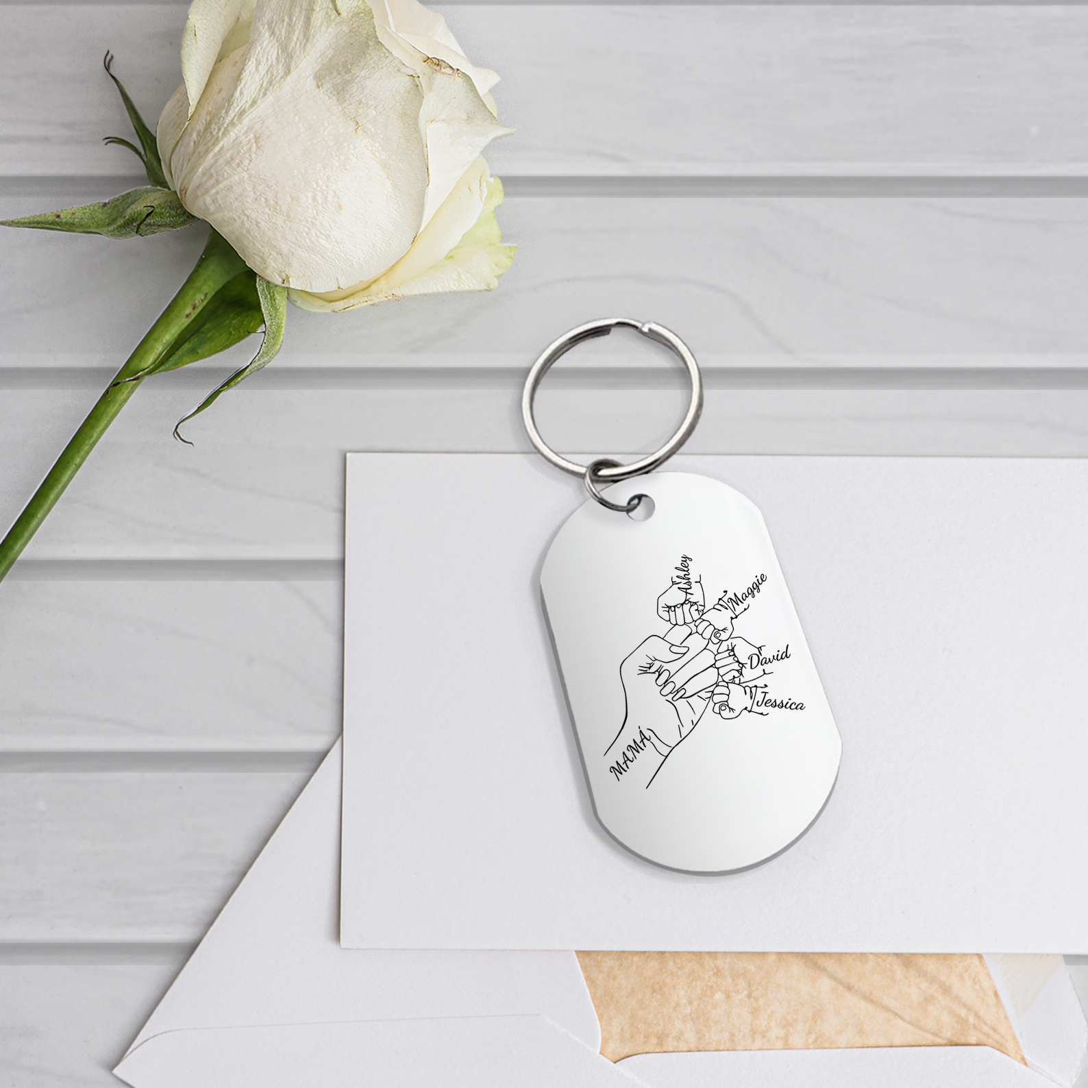 A mi mamá-Llavero 1-4 Nombres Personalizados "PUÑO CON PUÑO"-Jessemade ES