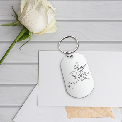 A mi mamá-Llavero 1-4 Nombres Personalizados "PUÑO CON PUÑO"-Jessemade ES