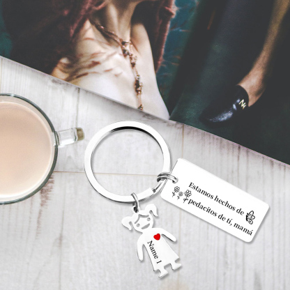 A mi mamá - Llavero 1-6 Nombres Personalizado con Charms de Niños-Jessemade ES