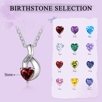 Collar de corazón 1-6 nombres y piedras personalizados-Jessemade ES
