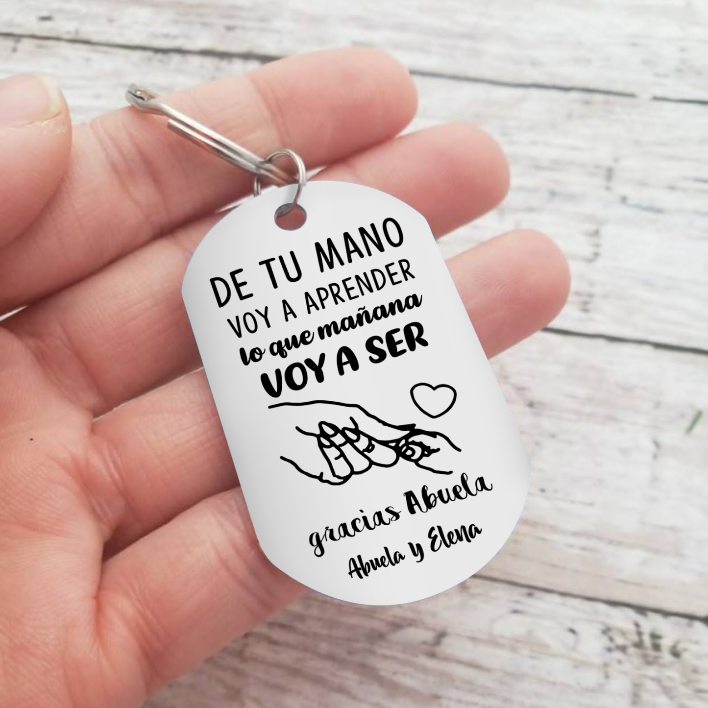 A mi abuela - Llavero 1 Texto Personalizado GRACIAS ABUELA-Jessemade ES