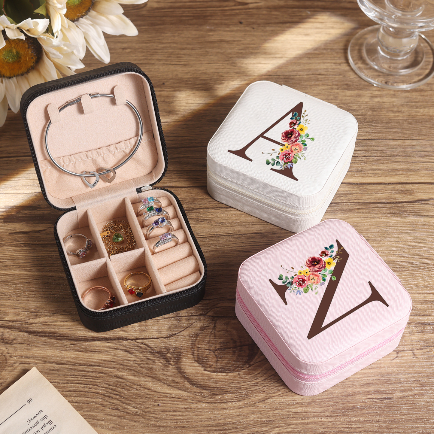 Caja de regalo para joya personalizada con letra-Jessemade ES