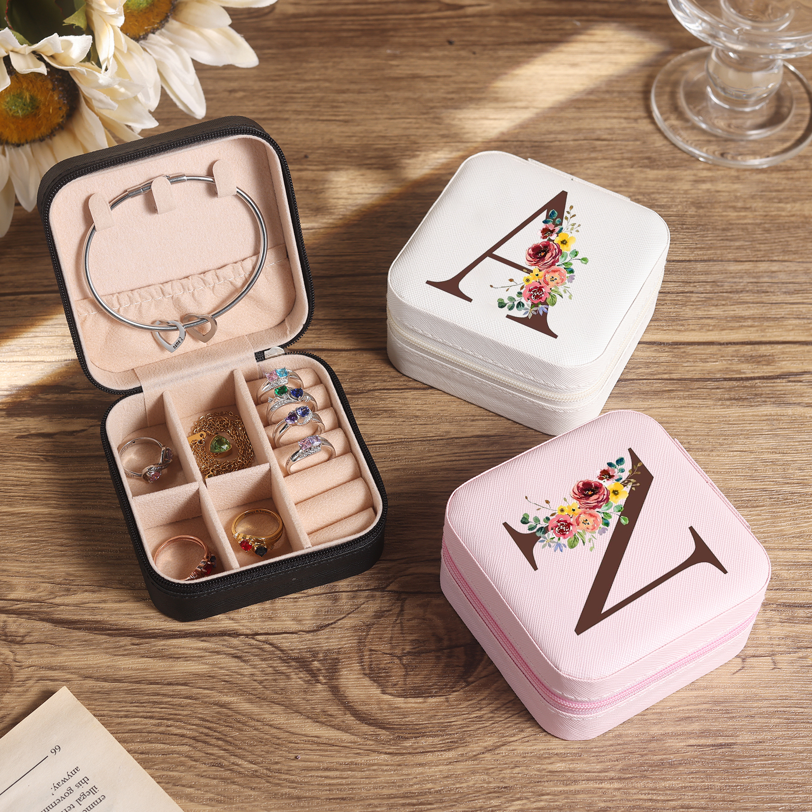 Caja de regalo para joya personalizada con letra-Jessemade ES