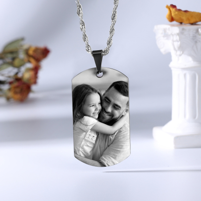 A MI PAPÁ-Collar "papá mola" de placa personalizada con texto y foto-Jessemade ES