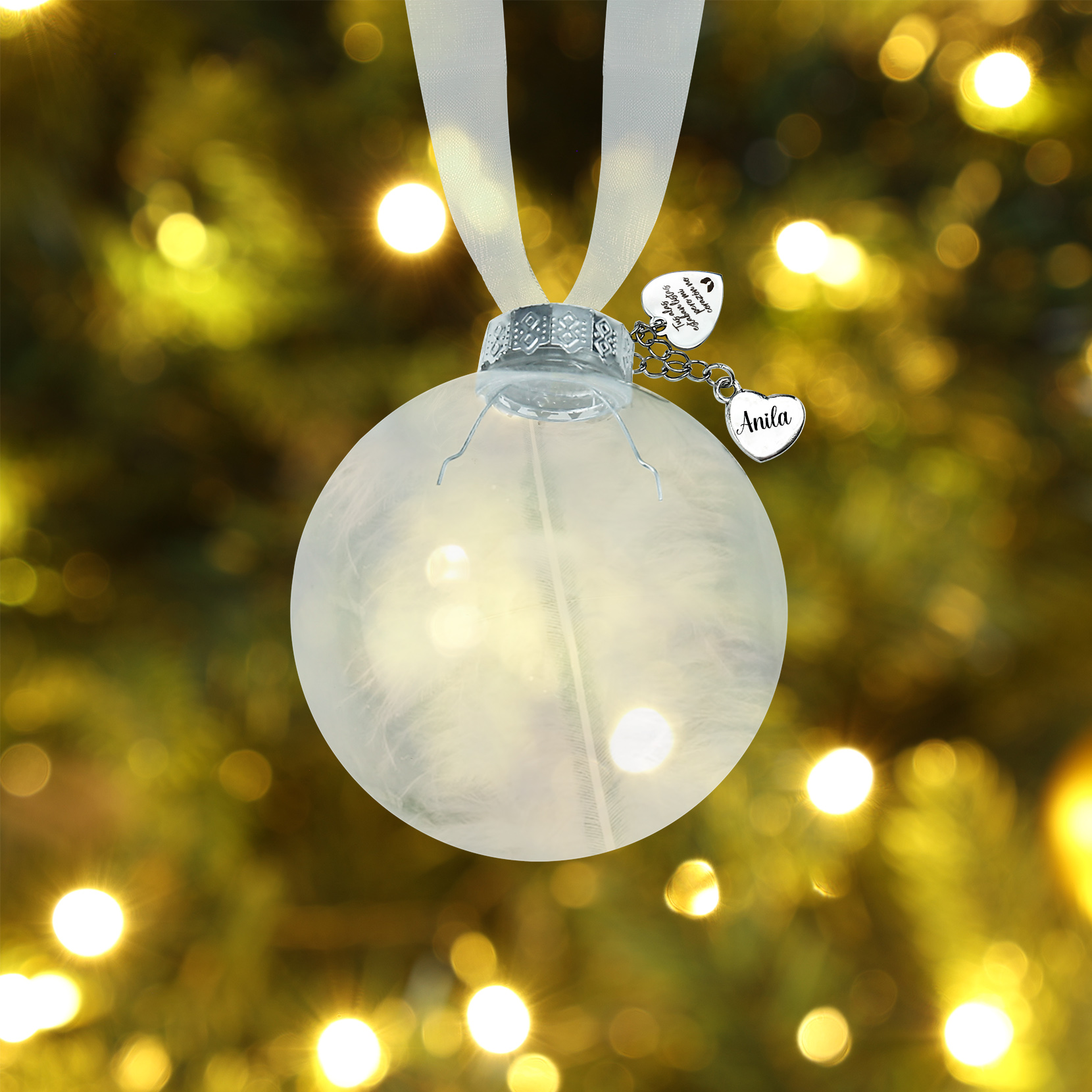 Bola navideña conmemorativa Adorno de Navidad 1 nombre personalizado con pluma -Jessemade ES