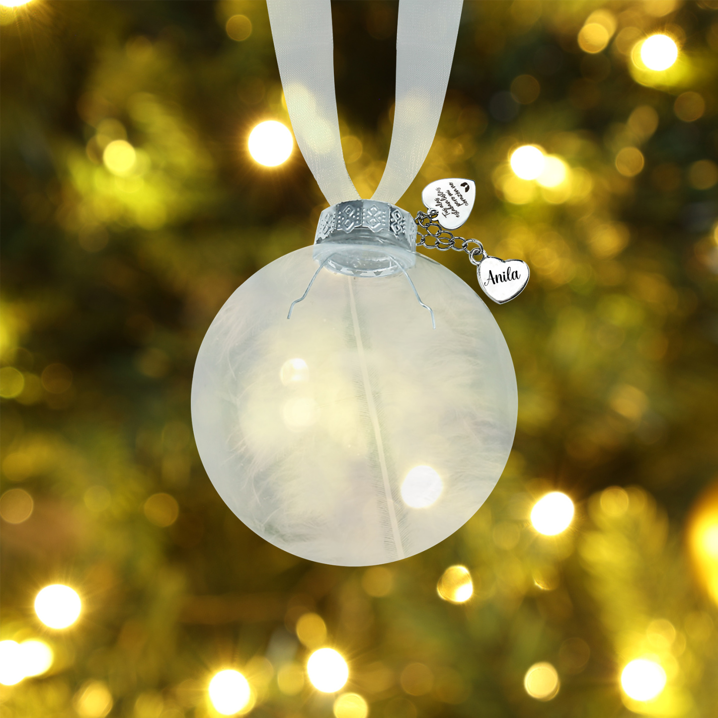 Bola navideña conmemorativa Adorno de Navidad 1 nombre personalizado con pluma -Jessemade ES