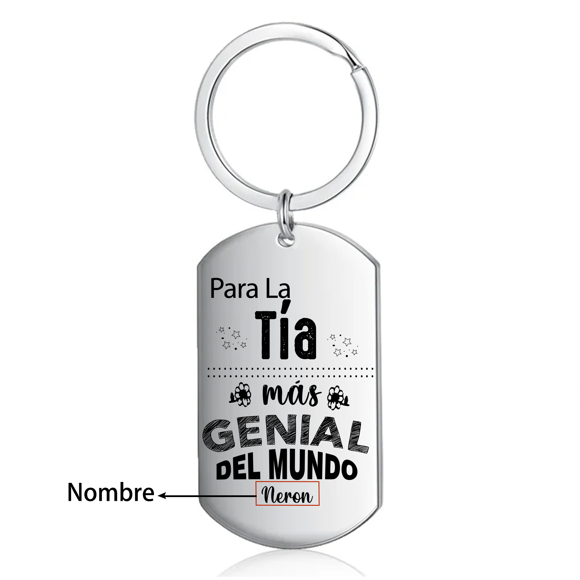 A mi tía - Llavero PARA LA TÍA MÁS GENIAL DEL MUNDO 1 nombre personalizado-Jessemade ES