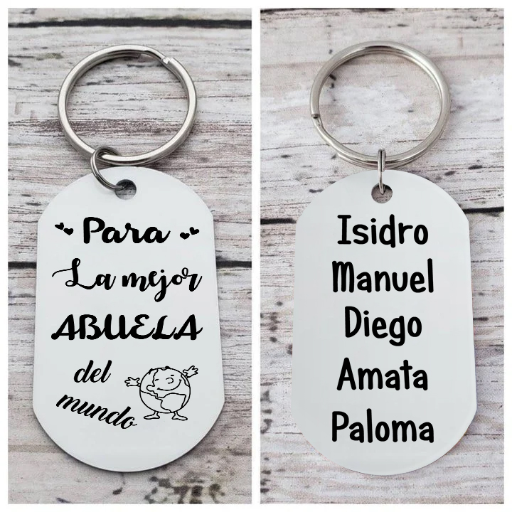 A mi abuela - Llavero 1-5 Nombres Personalizado LA MEJOR ABUELA-Jessemade ES