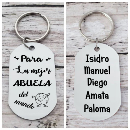 A mi abuela - Llavero 1-5 Nombres Personalizado LA MEJOR ABUELA-Jessemade ES