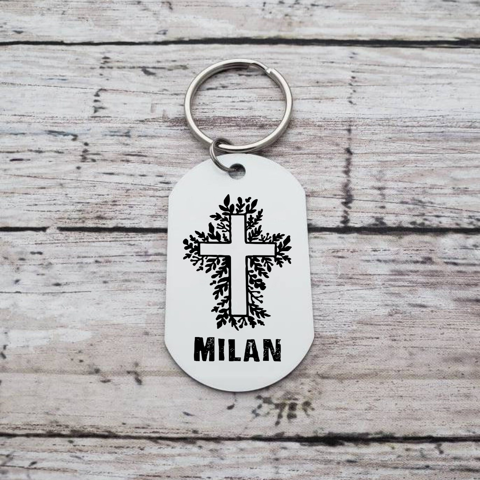 Comunión-Llavero con icono de comunión 1 foto y 1 nombre personalizados-Jessemade ES