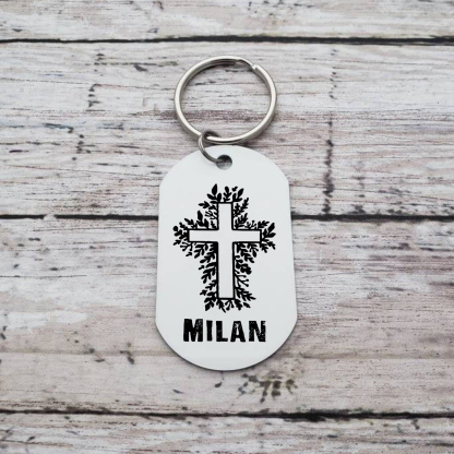 Comunión-Llavero con icono de comunión 1 foto y 1 nombre personalizados-Jessemade ES