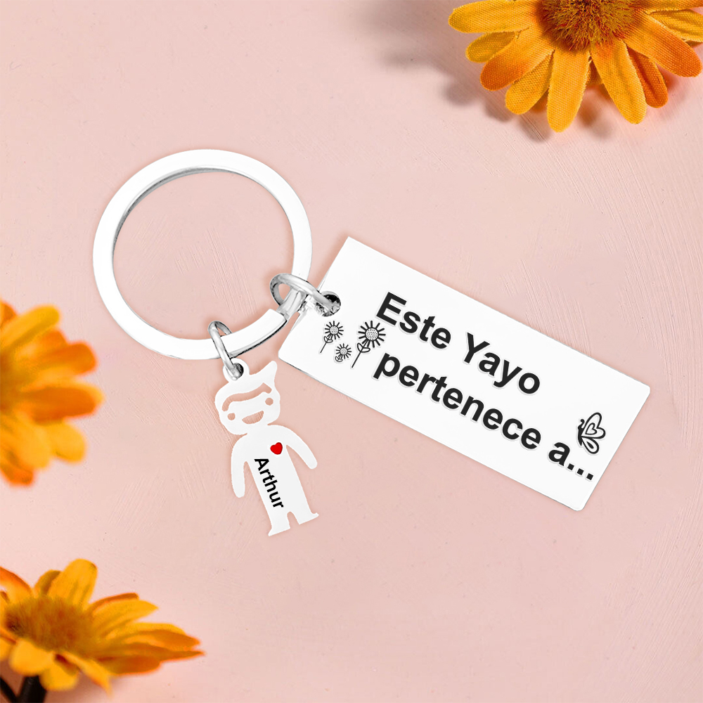 A mi abuelo - Llavero con 1-6 nombres personalizados en "niños" "Este Yayo pertenece a..."-Jessemade ES